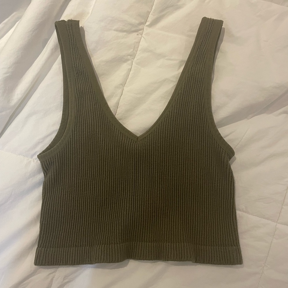 forever 21 dark green tank top